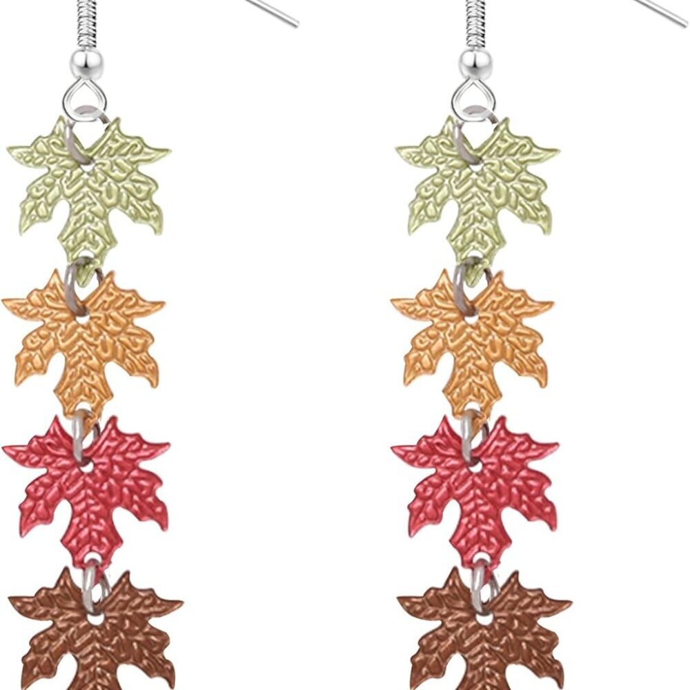 Maple Leaf Earrings for Women Fall Maple Leaf Turkey for Women Tassels drop Dang